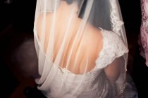 Crop unrecognizable bride, back view — Stock Photo