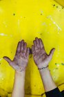 Hands stained with grease — Stock Photo