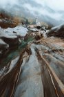 Piccolo fiume e pietre bagnate — Foto stock