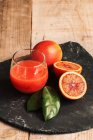 Glass of bloody orange juice — Stock Photo