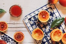 Preparazione del succo d'arancia nel sangue — Foto stock