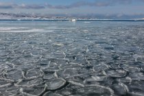 D'énormes blocs de glace sur l'eau — Photo de stock