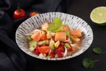 View of delicious ceviche in plate — Stock Photo