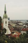 BRATISLAVA, SLOVAKIA, OCTOBER 2, 2016: old town skyline and St Martins cathedral — Stock Photo