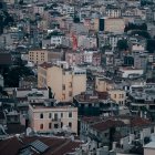 Amazing drone view of various apartment buildings located on streets of Istanbul, Turkey — Stock Photo