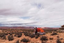 Viaggiatori in tenda nel Grand Canyon — Foto stock