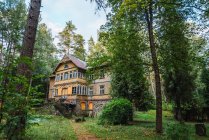Casa velha grande na floresta verde do verão — Fotografia de Stock