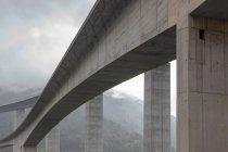 Alto viaducto bajo cielo sombrío - foto de stock