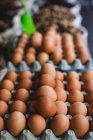 Barracas de comida na rua. ovos — Fotografia de Stock