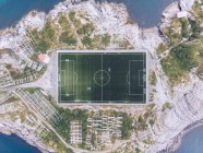 Campo de futebol alto de cima — Fotografia de Stock