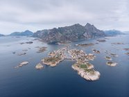 Lofoten Islands in blue ocean from above — Stock Photo