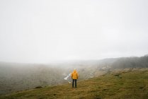 Человек стоит на холме — стоковое фото