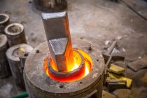 Metal ware heating in crucible — Stock Photo