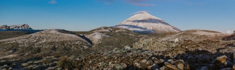 Panoramic view of snowy mountain peak against blue sky on Canary Islands, Spain — Stock Photo