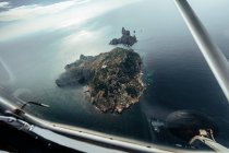 Aerial view of islands from inside of a small plane — Stock Photo