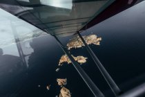 Vista aérea de las islas y el mar desde el interior de un pequeño avión - foto de stock