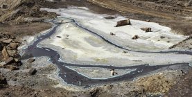 Вид з повітря синіх іржавих гірських смуг в шахтах бунтівників, Уельва — стокове фото
