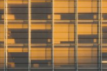 Прямокутні вікна будівлі з темною контрастною тінь у світлі заходу сонця — стокове фото