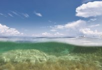 Pittoresca vista sul fondo del mare nella soleggiata giornata estiva a Halkidiki, Grecia — Foto stock