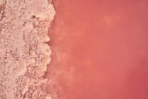 Salziges rosafarbenes Wasser am Meeresufer, Vollbild — Stockfoto