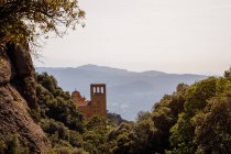 Пейзаж гор монастыря Монсеррат Сан-Хуан, Каталония, Испания — стоковое фото