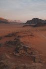 Formações rochosas no deserto de Wadi Rum — Fotografia de Stock