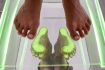 Шаг сканирования ступни пациента — стоковое фото