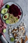 Healthy dish with quinoa and beetroot — Stock Photo