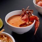 Spicy seafood soup with delicious crab — Stock Photo