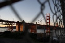 Landscape Golden Gate Bridge at sunrise — Stock Photo