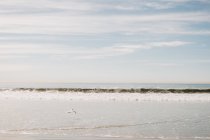 Малі хвилі на піщаному пляжі — стокове фото