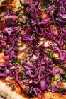 From above tasty delicious with tomatoes and red cabbage on plate — Stock Photo