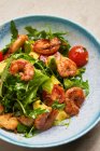 Свежий витаминный салат с ракетой и помидорами — стоковое фото