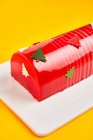 Yummy dessert with Christmas trees — Stock Photo