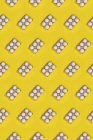 Bright seamless Easter template with white eggs in carton boxes on yellow background — Stock Photo