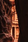 Views of a famous temple in Petra seen from above — Stock Photo