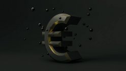 Euro symbole de l'argent. Concept d'argent sur fond noir — Photo de stock