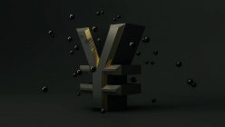 Yen money symbol. Money concept on black background — Stock Photo