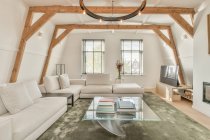 Interior design of living room of luxury house — Stock Photo