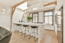 Interior design of bright and beautiful kitchen — Stock Photo