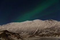 Spectacular green and pink Northern Lights in Tromso — Stock Photo