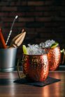 Moskauer Maultier-Cocktail im Kupferglas — Stockfoto