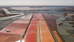 Aerial drone view of some brine salt flats in Andalucia, Spain — Stock Photo