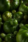 A underripe berry tomato over a bunch of green tomatoes — Stock Photo