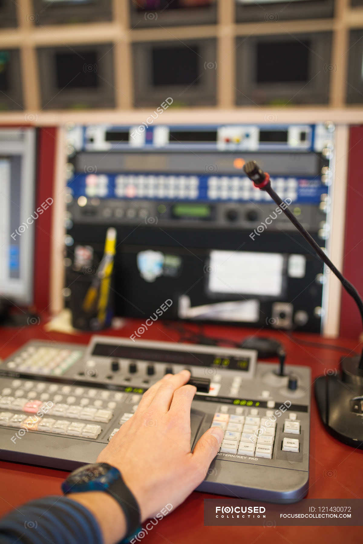 Professional tv studio equipment — desk, panel - Stock Photo | #121430072