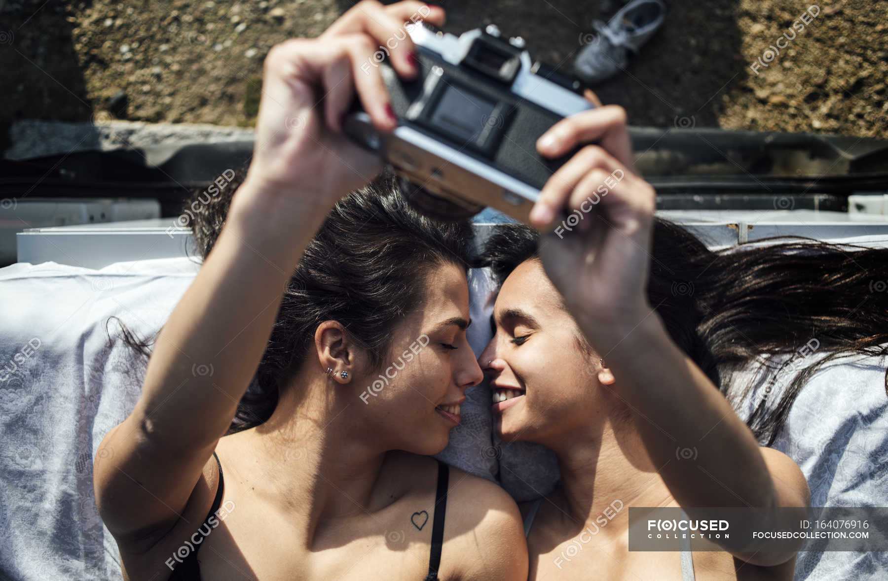 ignore Suppose Misunderstanding Lesbian couple wearing lingerie — partners, people - Stock Photo |  #164076916