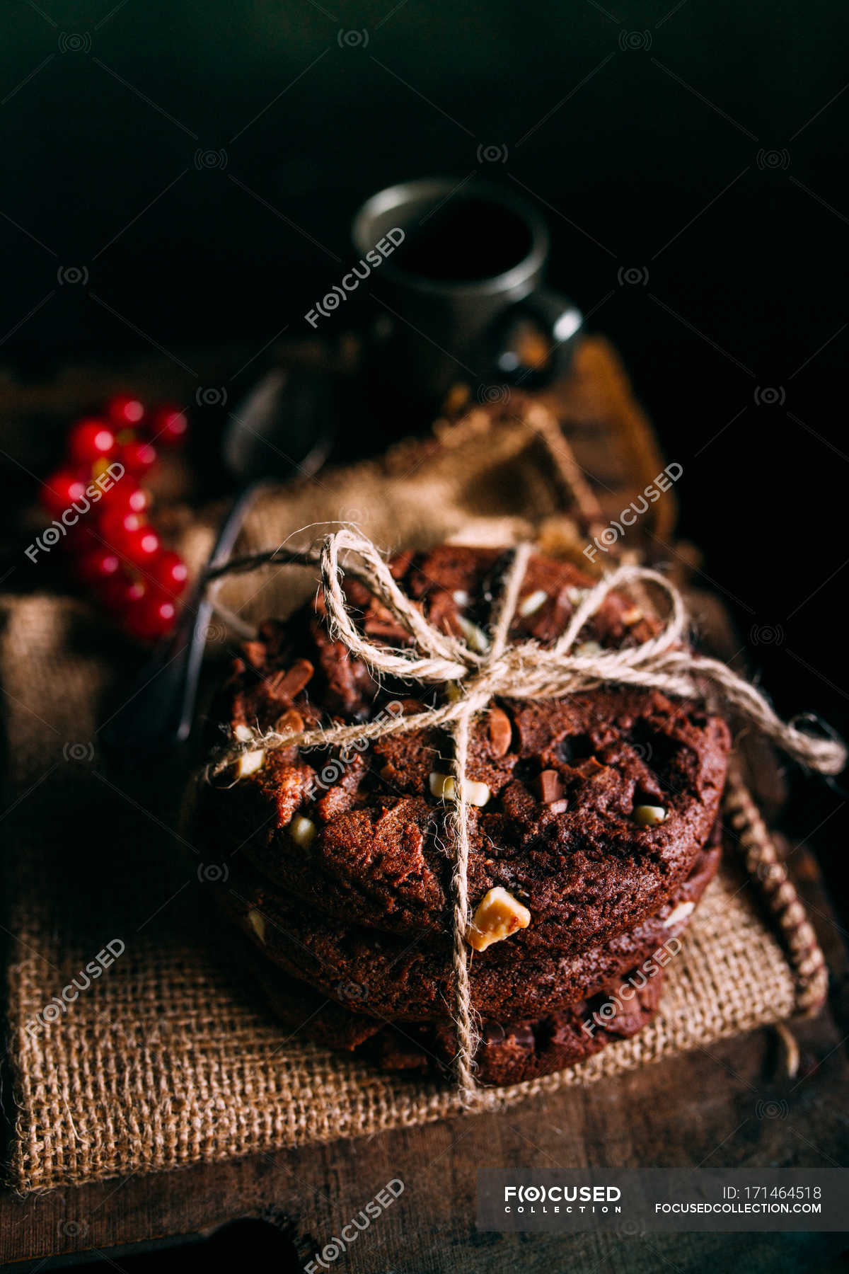 Brownie Cookies Tied With String Baked Handmande Stock Photo 171464518