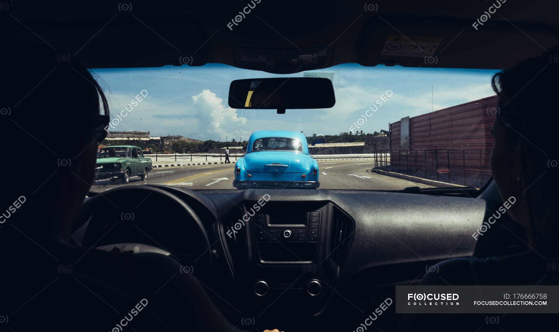 view from backseat of car