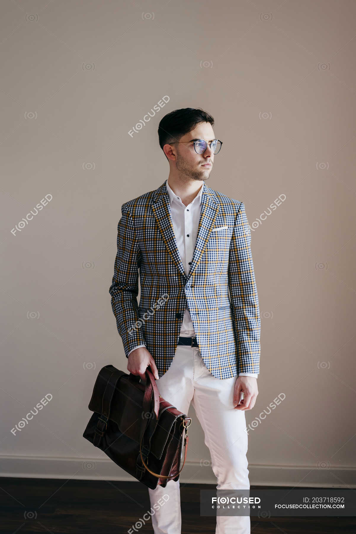 Stylish man in casual jacket — hipster, vertical - Stock Photo | #203718592