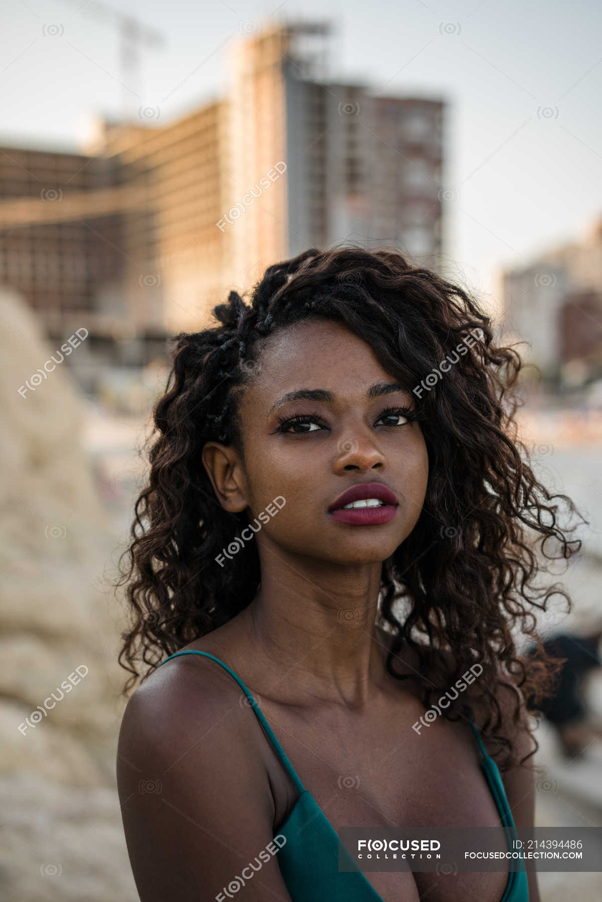 Young Cute Black Woman Thinking Stock Photo - Image of happiness, africa:  18898488